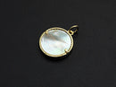 Mother-of-pearl Inlay MOM Letter Round Pendant/Charm, Mom Letter Shape Pendant,16mm, Mother's day gift, Sku