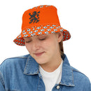 Dutch voetbal - Lion Bucket Hat, Trendy Summer Hat, Cute Gift for Friends, Festival Fashion, AOP Design, Stylish Headwear