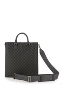 Gucci Men 'Ophidia Gg Media' Black And Grey Tote Bag In Gg Supreme Canvas Man
