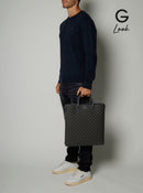 Gucci Men 'Ophidia Gg Media' Black And Grey Tote Bag In Gg Supreme Canvas Man