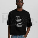 "Bold Mouth" Fashionable Garment-Dyed – Streetwear Graphic Top
