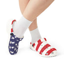 Crocolookalikes - Patriotic EVA Foam Rubber Shoes - Perfect for July 4th Celebrations