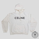 Celine Homme Logo Hoodie in White