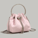 Rhinestone chain handbag women, fashion drawstring bucket bag evening clutch purse party Prom bag Party purse Prom bags clutches