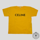 Celine Homme Logo Tee in Yellow