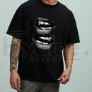 "Bold Mouth" Fashionable Garment-Dyed – Streetwear Graphic Top