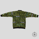 Celine Sequin Jacquard Knit Cardigan in Black/Green