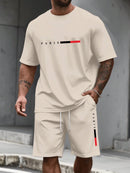 Men's Tracksuit 2 Piece O-neck Short Sleeve Shirt Shorts Set Men