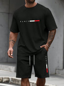 Men's Tracksuit 2 Piece O-neck Short Sleeve Shirt Shorts Set Men