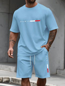 Men's Tracksuit 2 Piece O-neck Short Sleeve Shirt Shorts Set Men