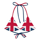 Union Jack String Bikini Top | Red and Blue Strings | Removable Padding