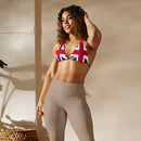 Union Jack String Bikini Top | Red and Blue Strings | Removable Padding