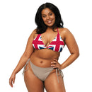 Union Jack String Bikini Top | Red and Blue Strings | Removable Padding