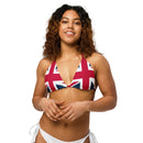Union Jack String Bikini Top | Red and Blue Strings | Removable Padding