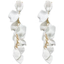 Long Acrylic Rose Petal Earrings