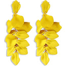 Long Acrylic Rose Petal Earrings